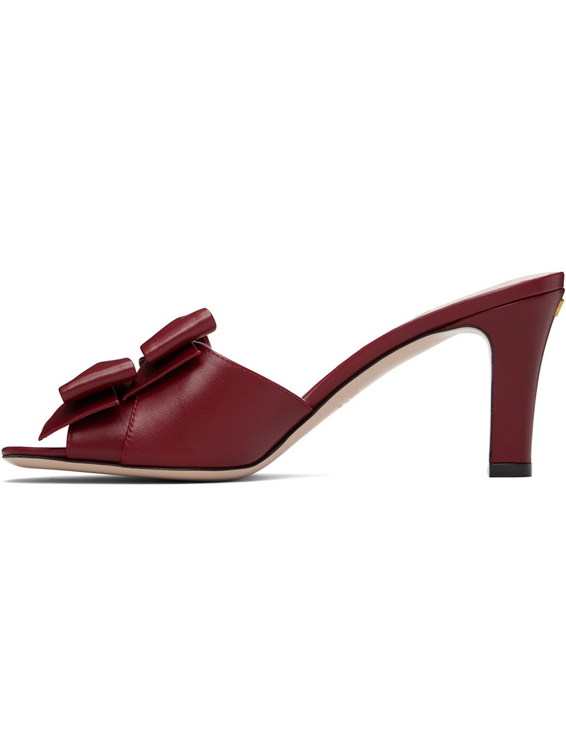 Valentino Red Leather Bow Heeled Sandals outlook