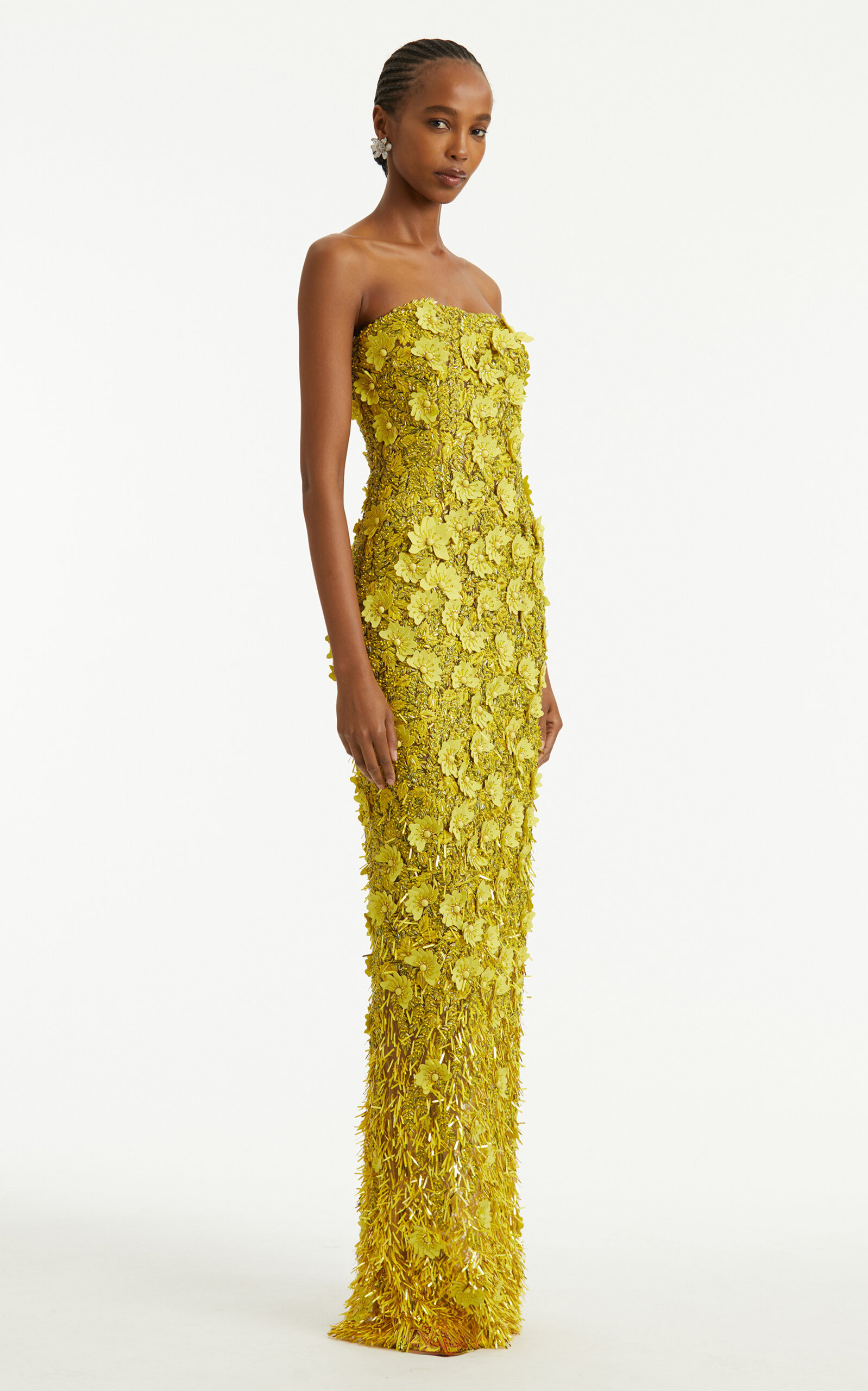Embellished Tulle Gown yellow - 5