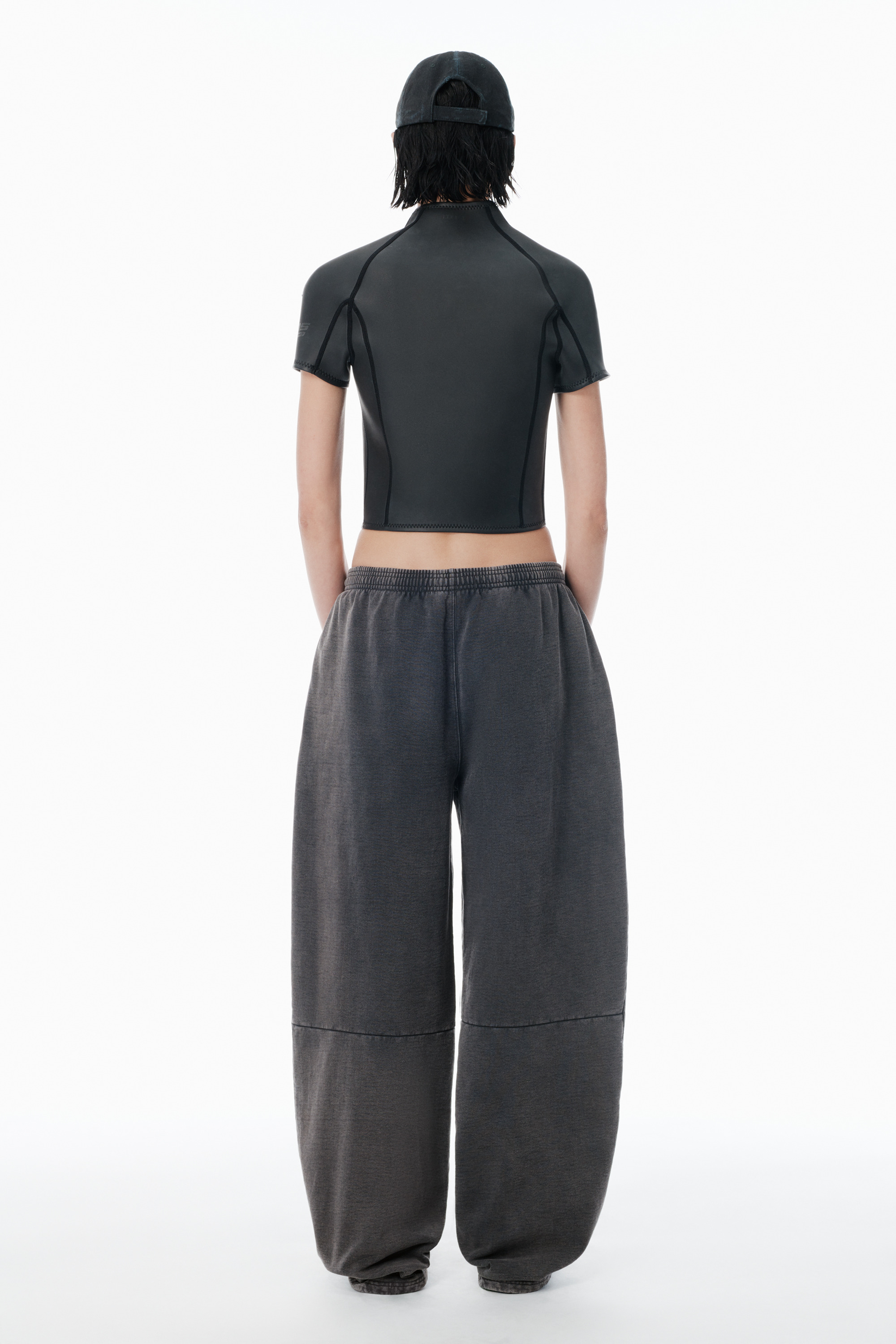Black Wide-Leg Sweatpants - 4