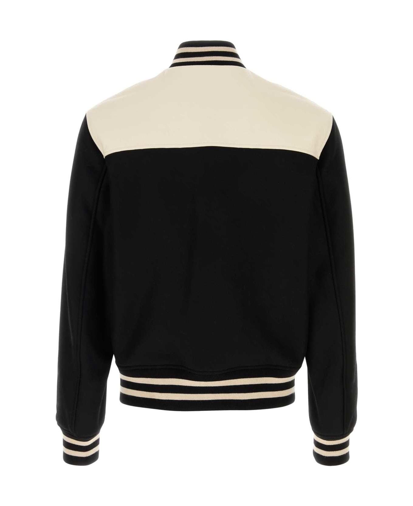 Two-tone Wool Blend Bomber Jacket - 2