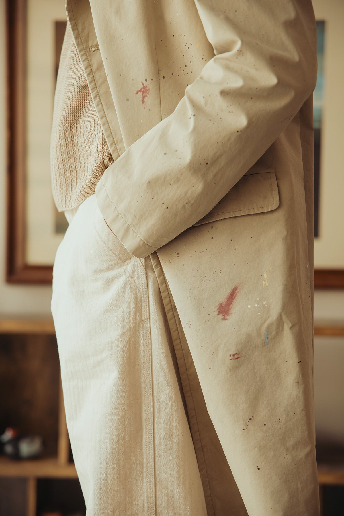 Cotton Painter Jacket - Pink Beige - 5