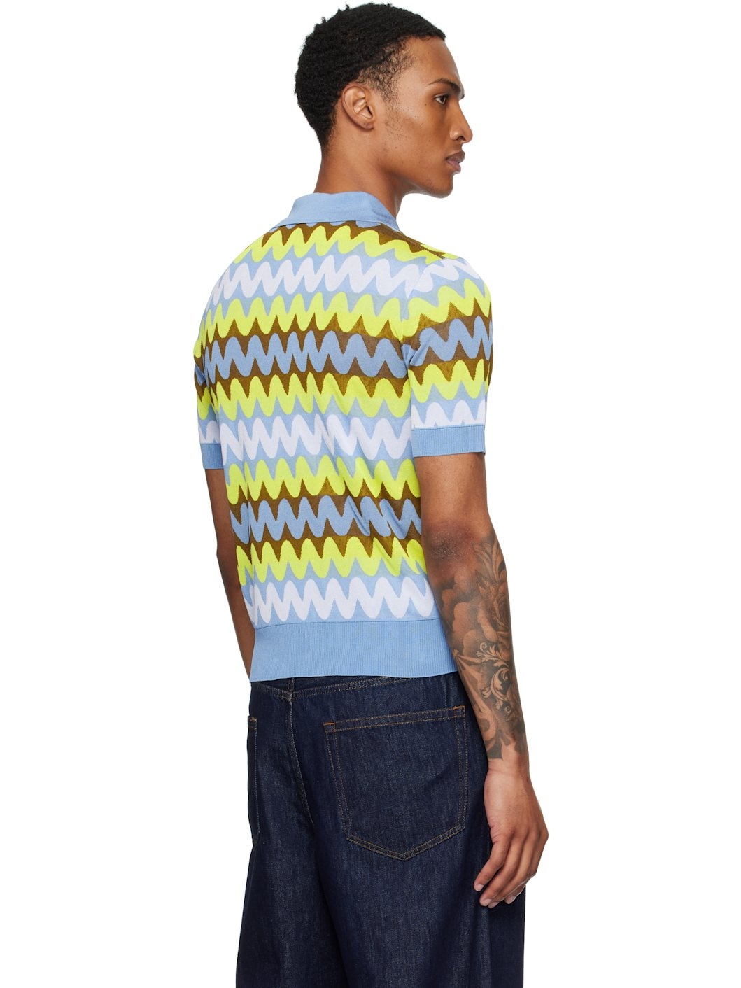 Multicolor Wave Knit Polo - 3