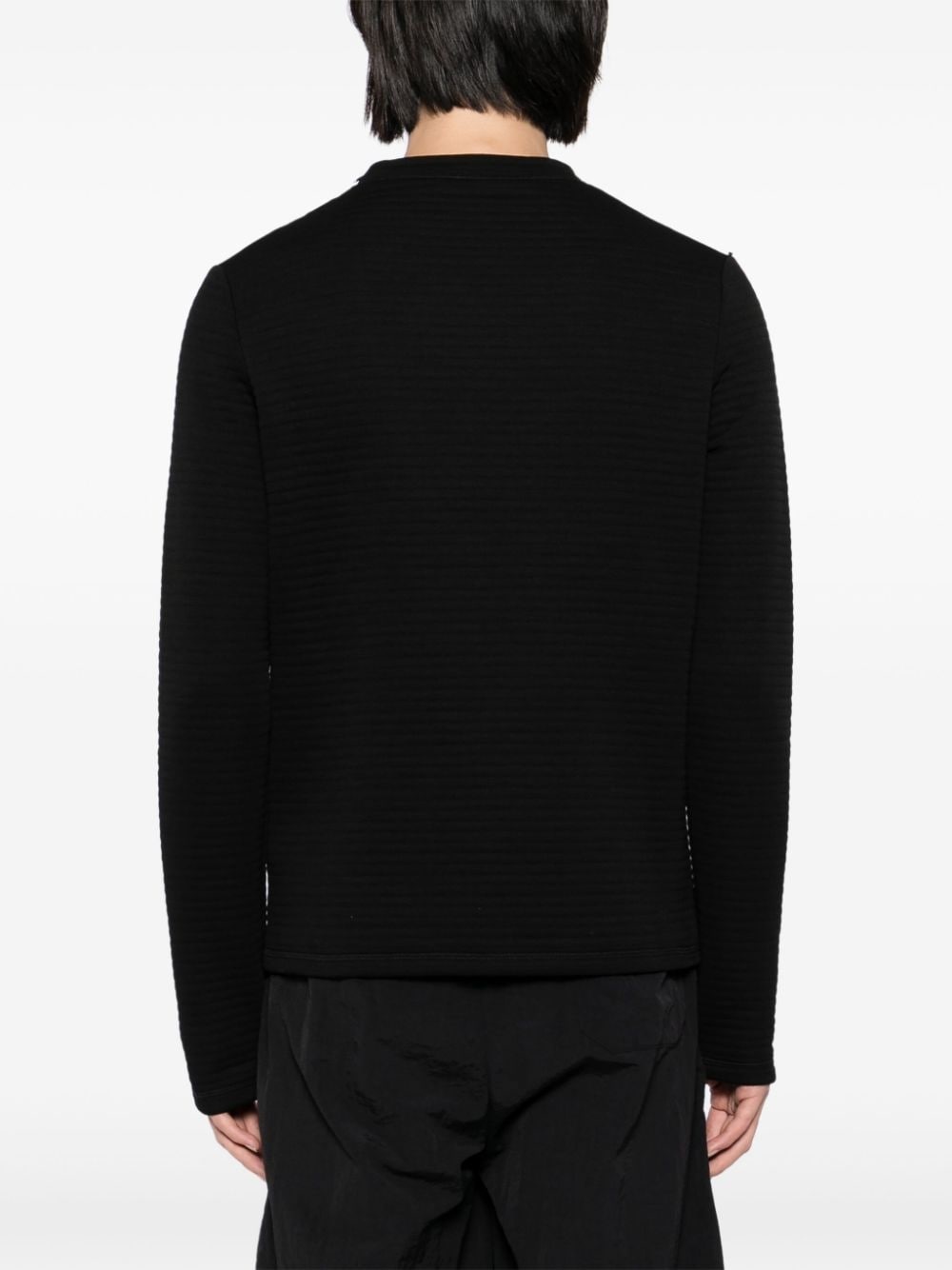 + texture long-sleeves T-shirt - 4