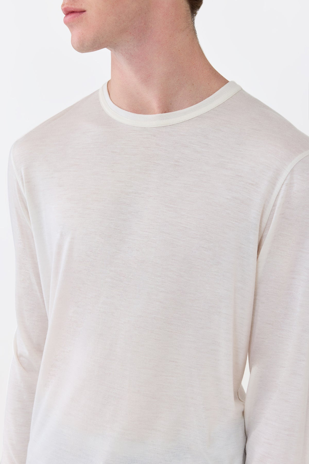 Owen Tee in Ivory Cashmere - 5