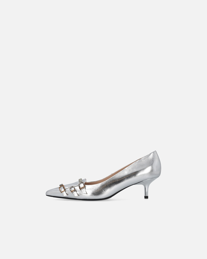 PINKO POINTED TOE PUMPS IN LAMINATED NAPPA LEATHER outlook