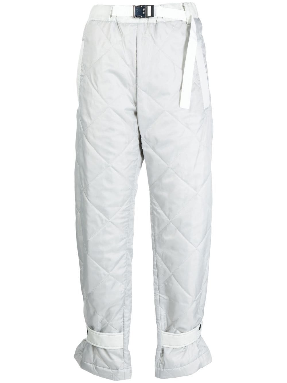 quilted straight-leg trousers - 1