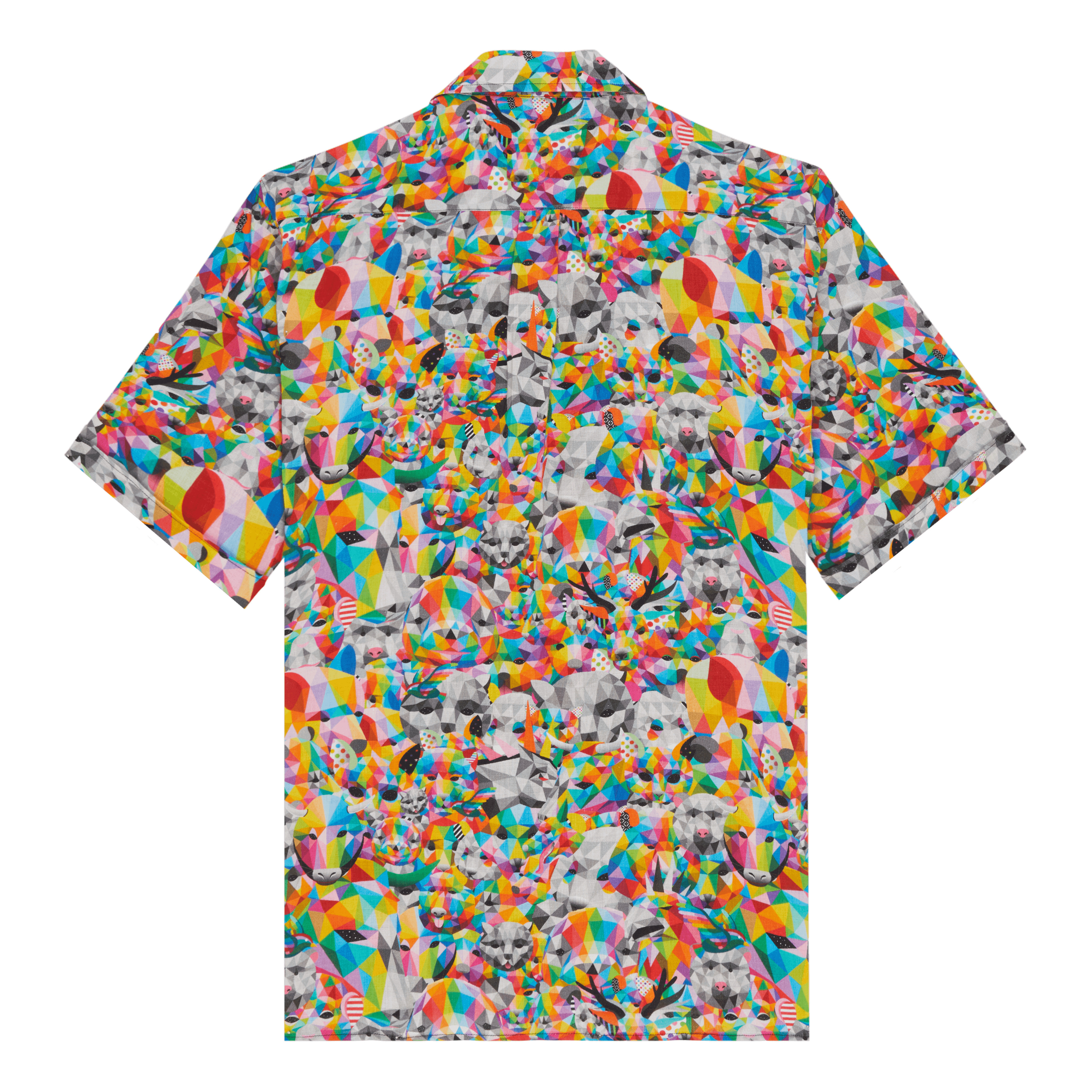 Men Linen Bowling Shirt Animals - Vilebrequin x Okuda San Miguel - 2