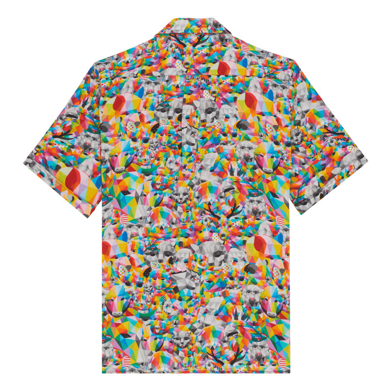 Vilebrequin Men Linen Bowling Shirt Animals - Vilebrequin x Okuda San Miguel outlook