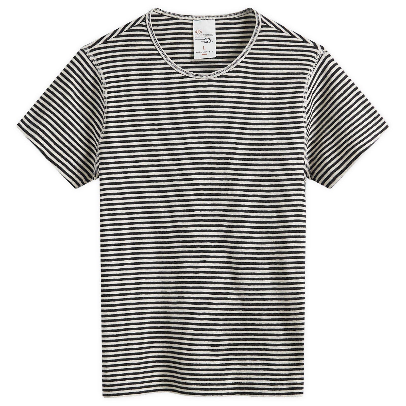 Nudie Eve Stripe Slub T-Shirt - 1