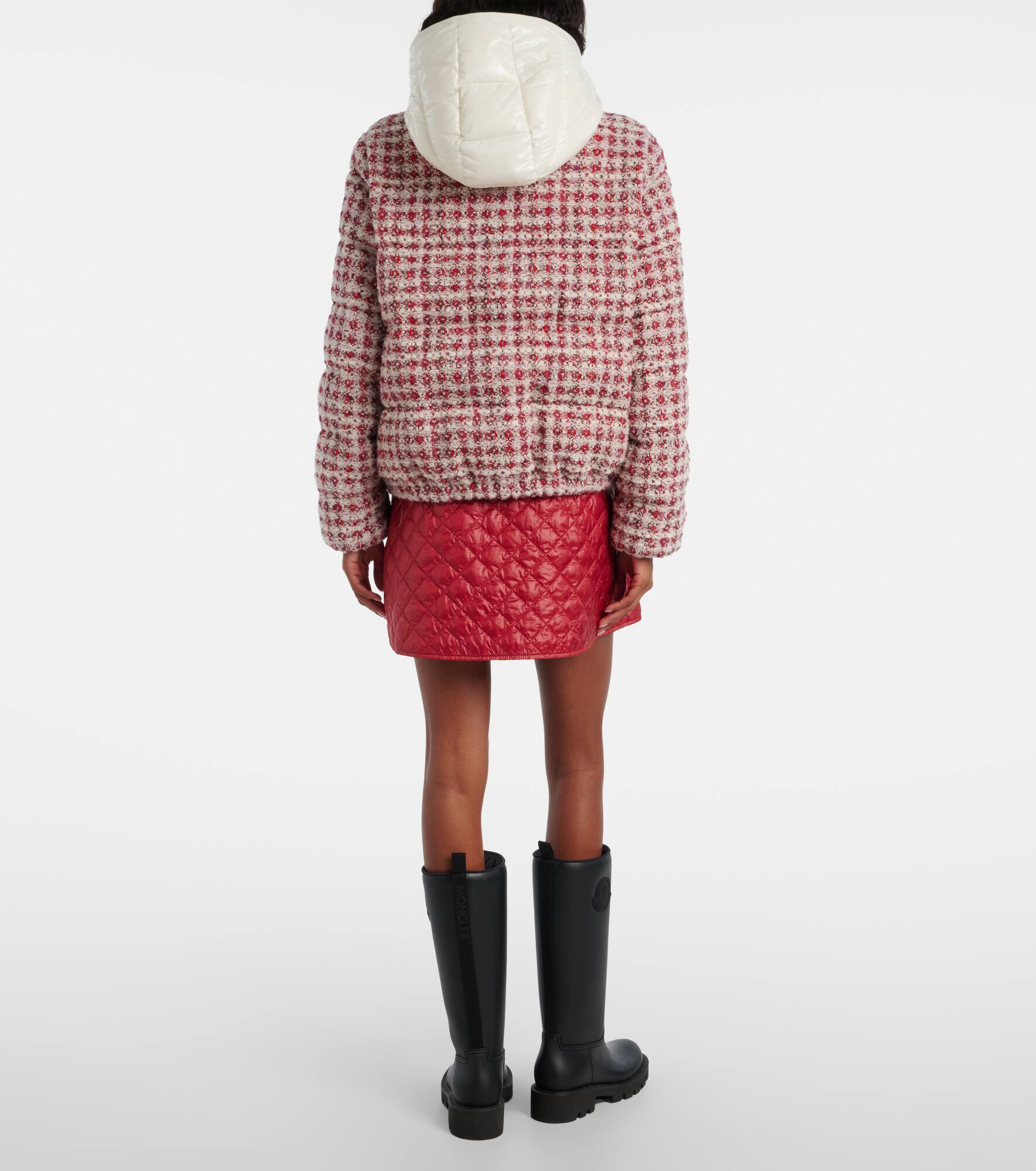 Andronne checked tweed down jacket - 3
