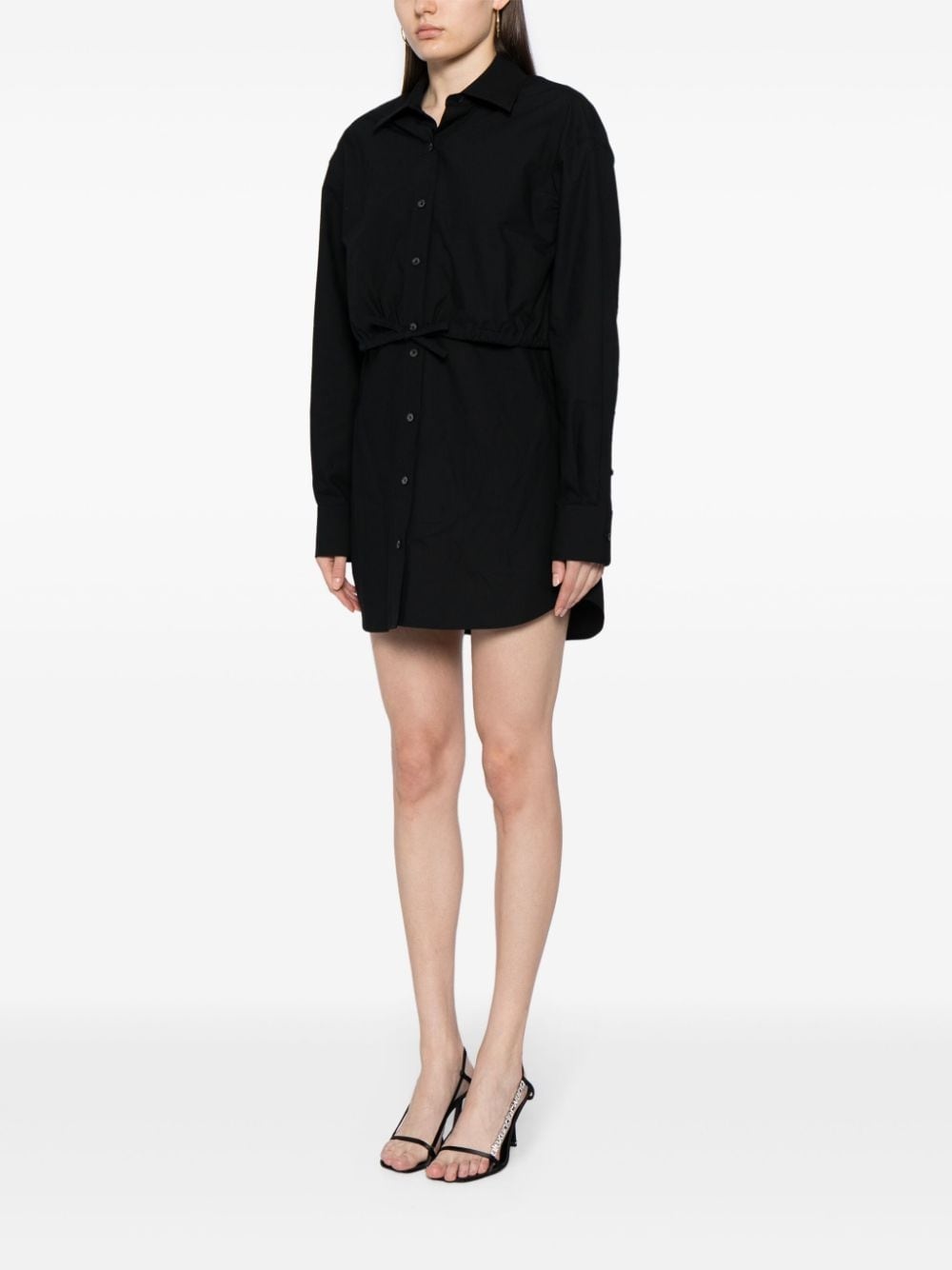 layered cotton shirtdress - 3