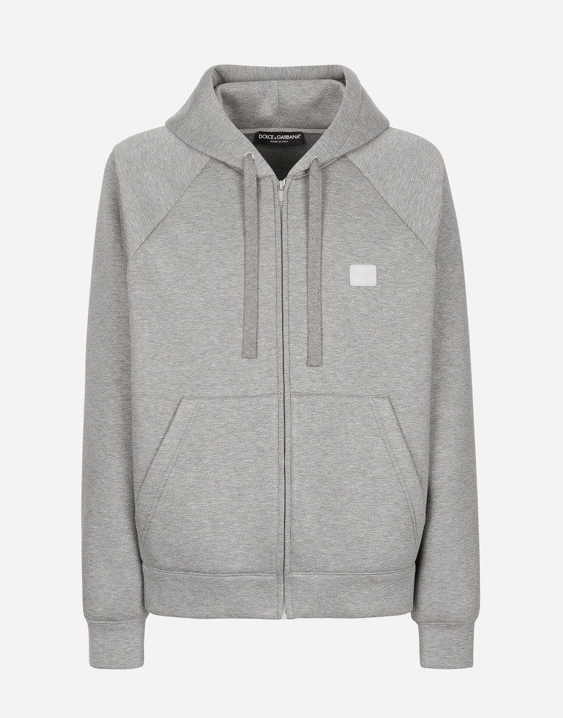 Zip-up hoodie with tag 1