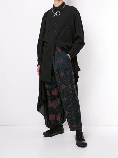 Yohji Yamamoto asymmetric draped shirt outlook