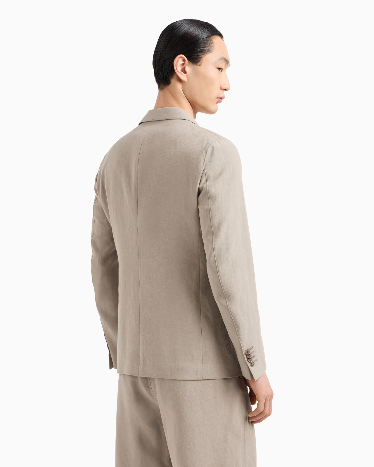 UPTON LINE SINGLE-BREASTED JACKET IN LINEN CANVAS - 3