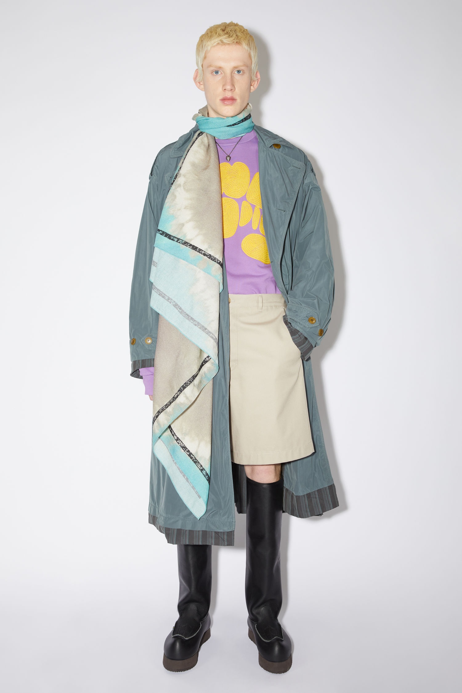 Light wool scarf - Grey - 3