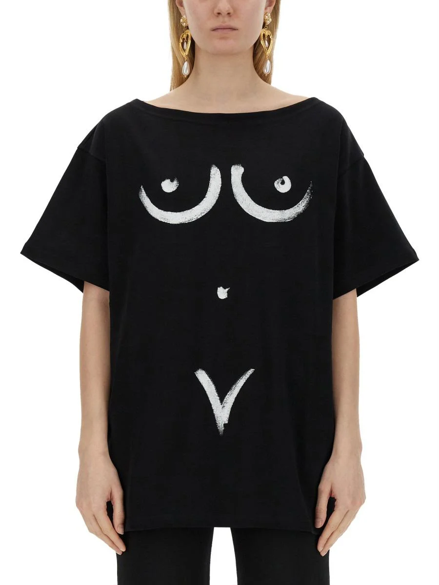 MOSCHINO INTERLOCK BODY PRINT T-SHIRT - 1