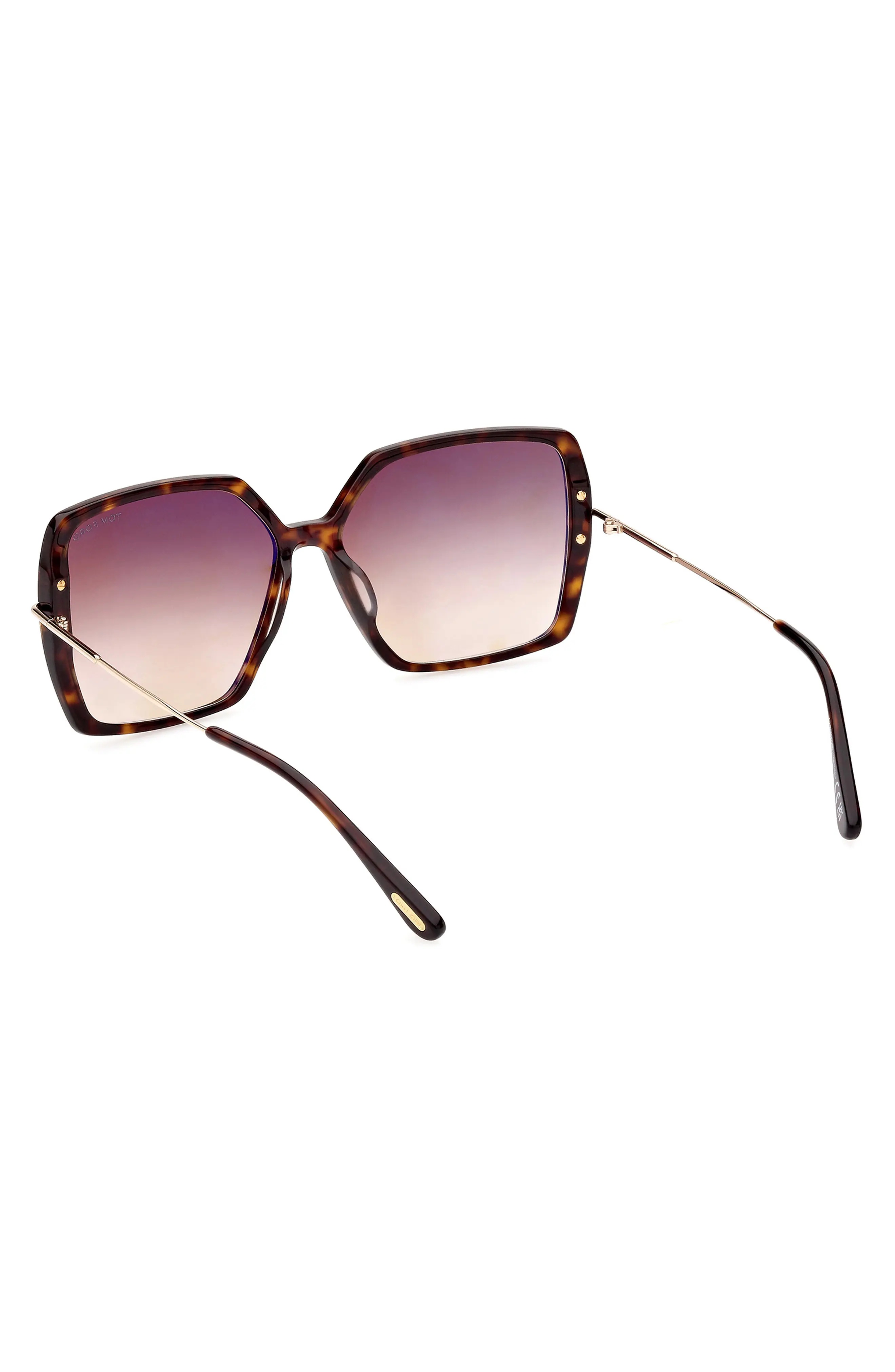 Joanna 59mm Gradient Butterfly Sunglasses in Shiny Havana Rose Gold /Brown - 7