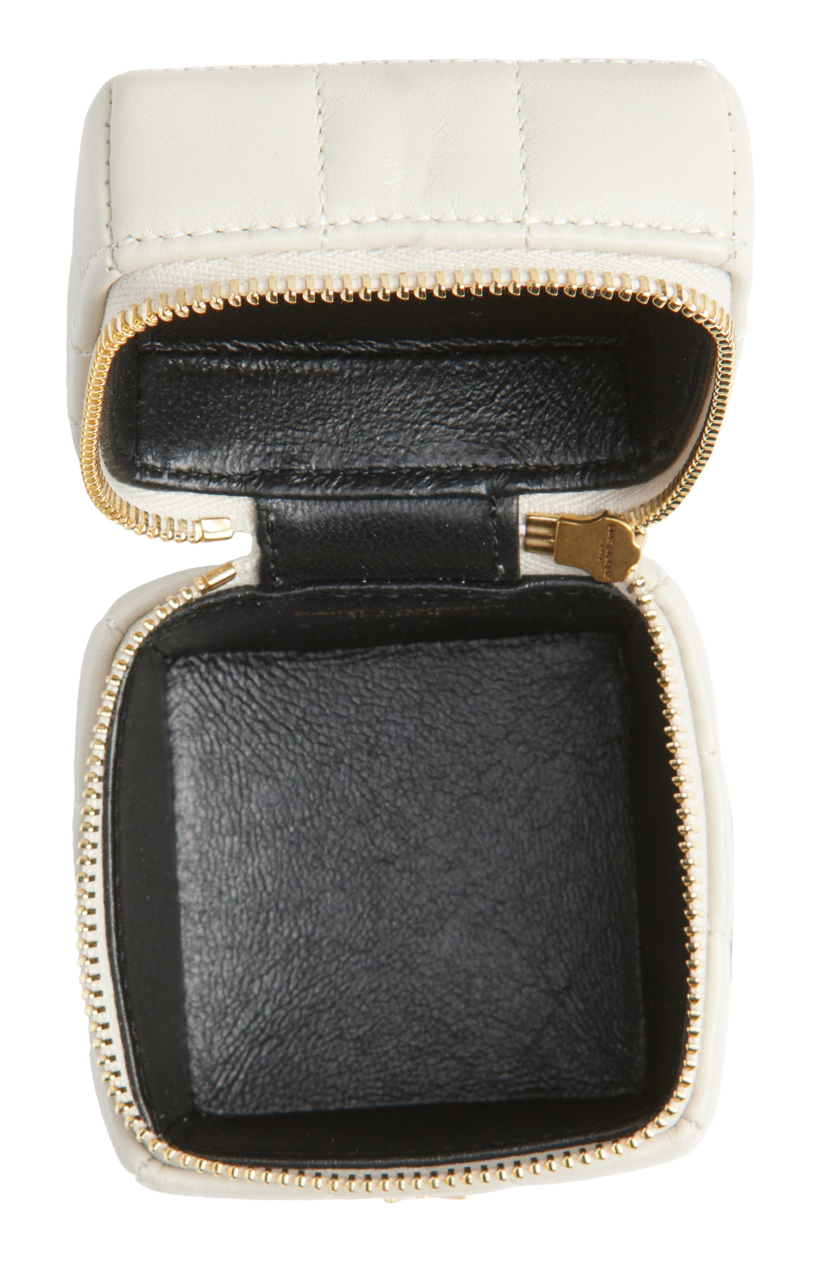 Saint Laurent Mini Cassandre Matelassé Carré Leather Wristlet in Cream Soft at Nordstrom - 4