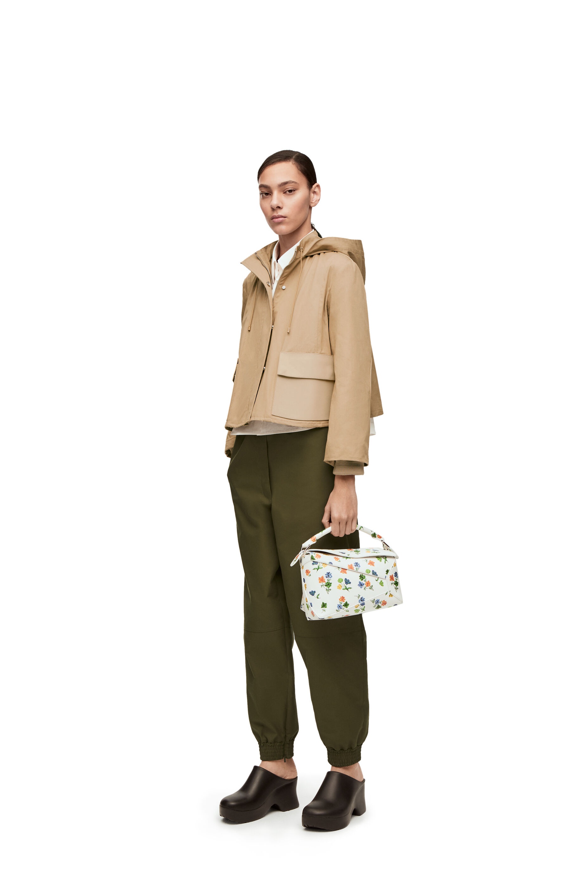 Short hooded parka in technical cotton gabardine - 2