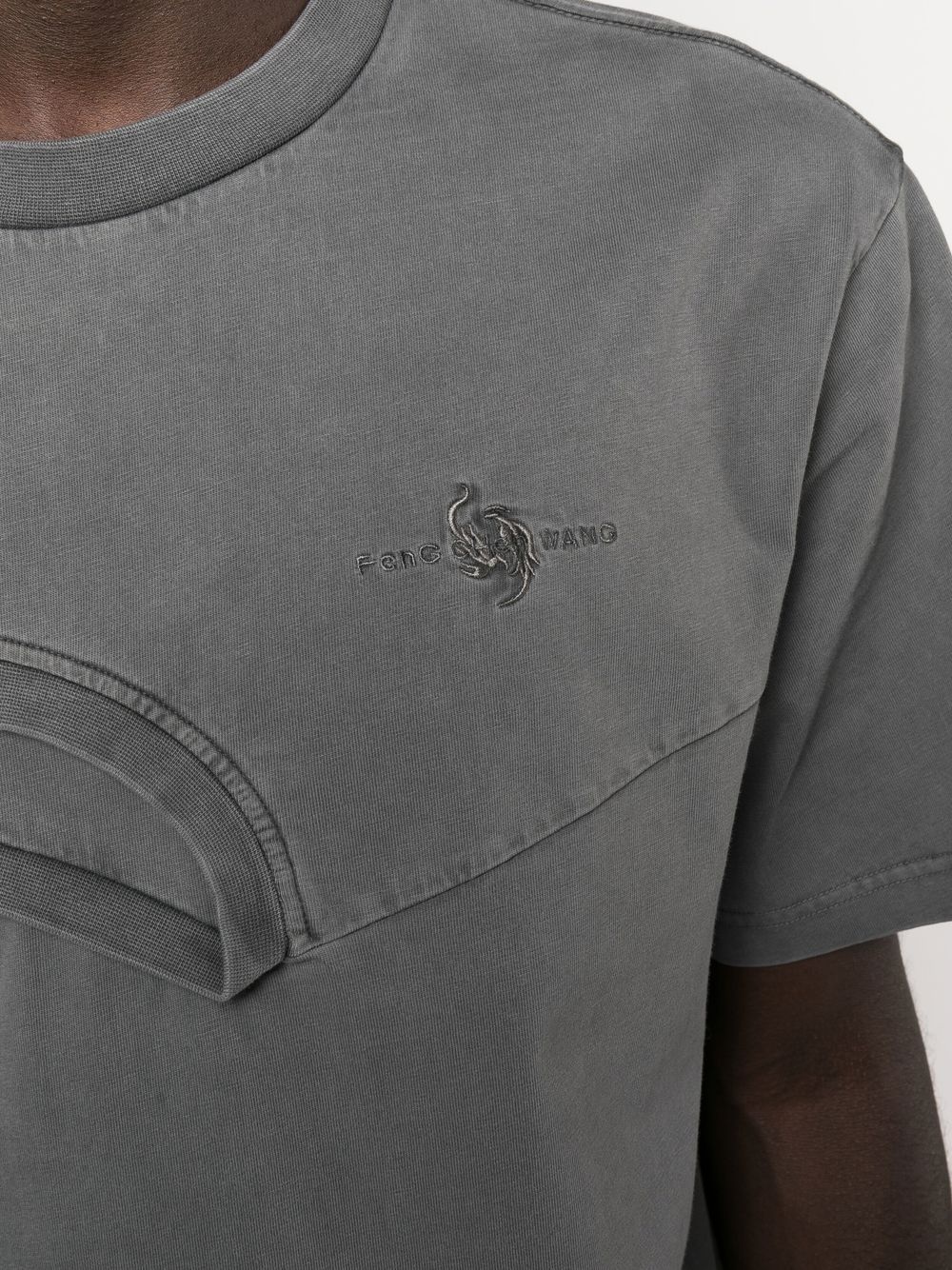 logo embroidery deconstructed T-shirt - 5