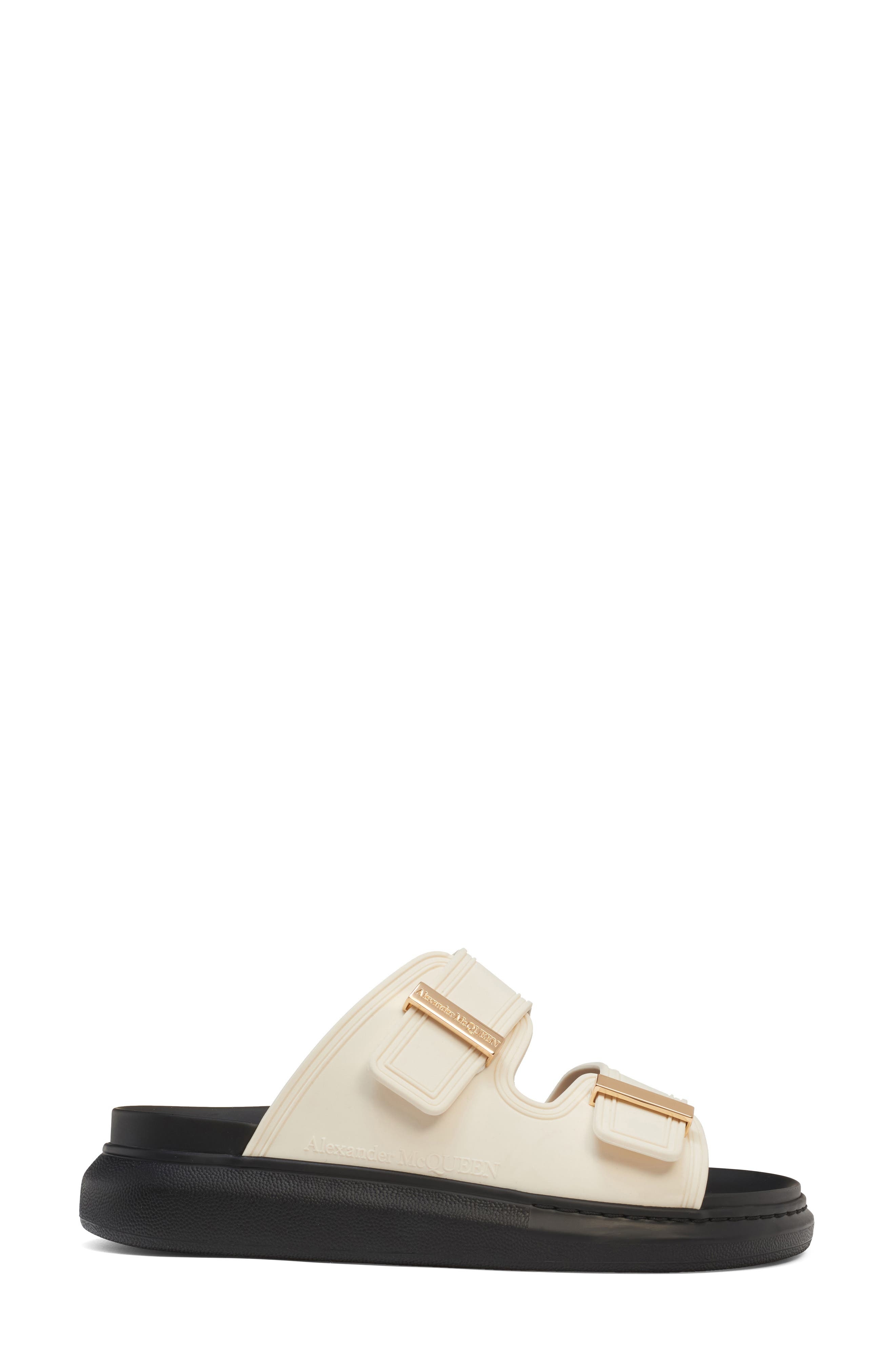 McQueen Hybrid Slide Sandal in Snow/Black/Black/Gol at Nordstrom - 3