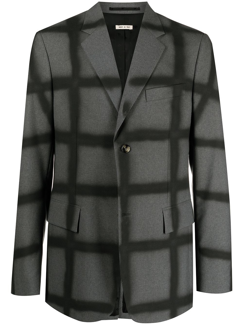 check-pattern single-breasted blazer - 1