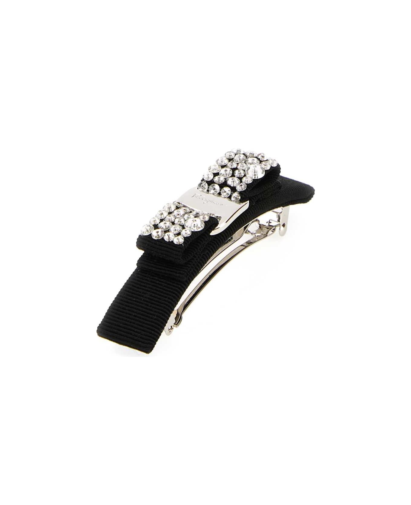 Black Fabric Hair Clip - 2