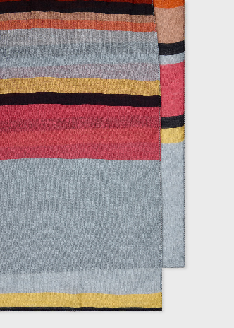 Paul Smith Multicolour Stripe Viscose-Silk Scarf outlook