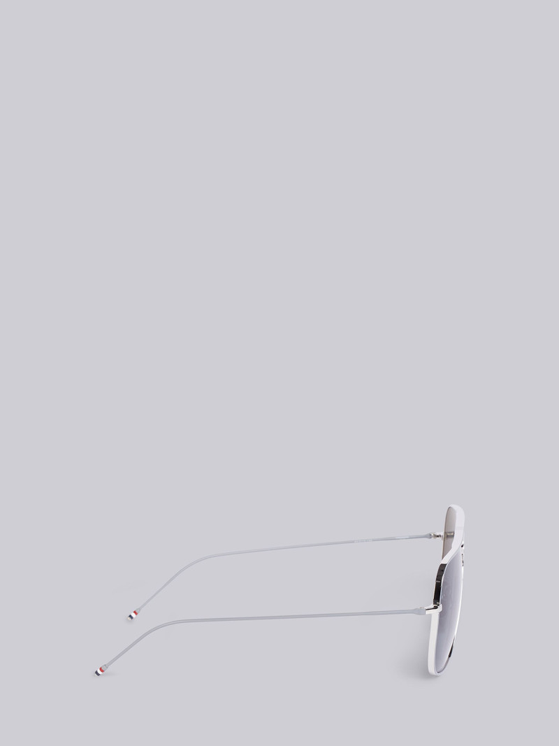TB114 - Sliver Rectangular Aviator Sunglasses 3