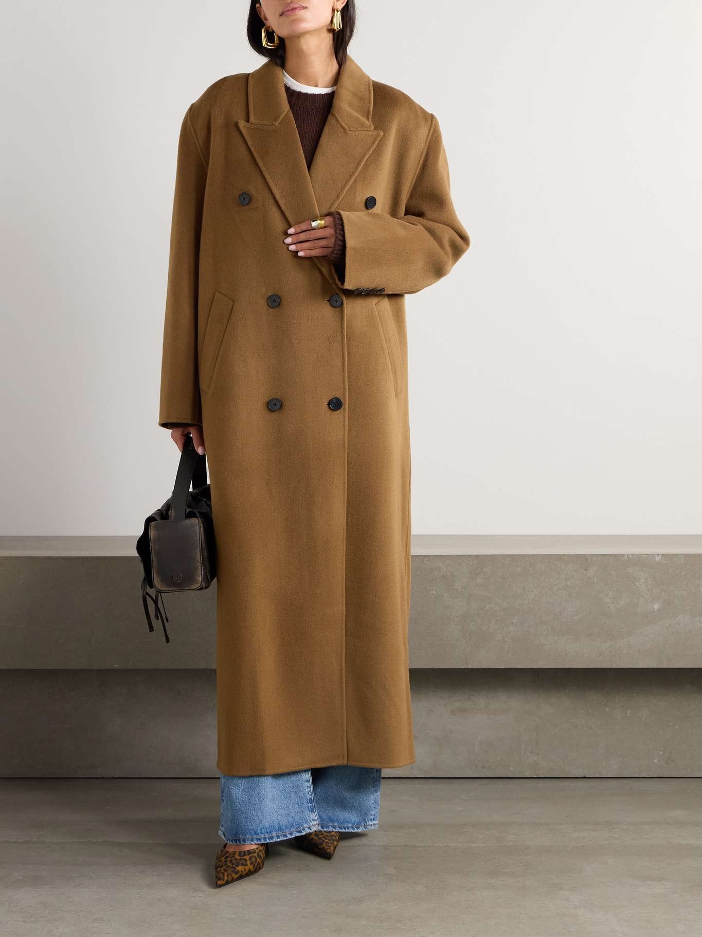 Gaia double-breasted wool-blend coat - 3