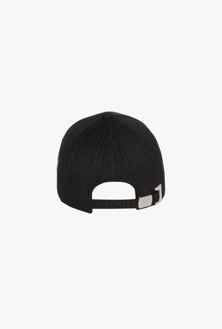 Satiny black cap with Balmain monogram - 3