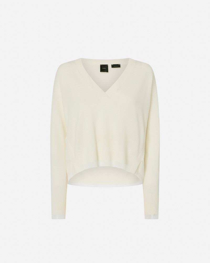 백색 CASHMERE-BLEND V-NECK 펌프 1