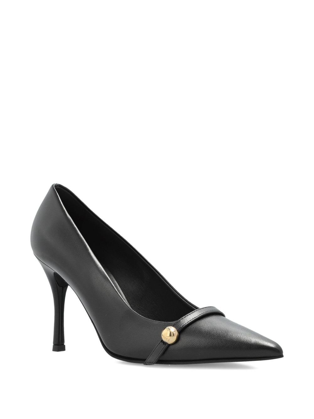 100mm leather heeled pumps - 2