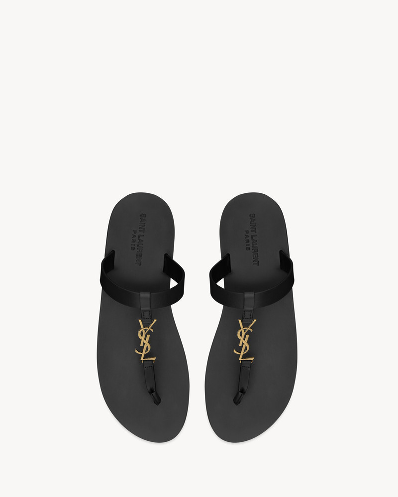 SAINT LAURENT cassandre slides in smooth leather outlook