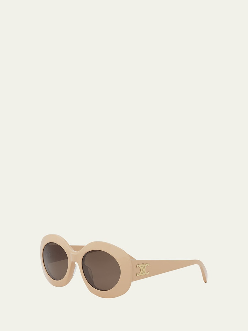 CELINE Triomphe Round Acetate Sunglasses outlook