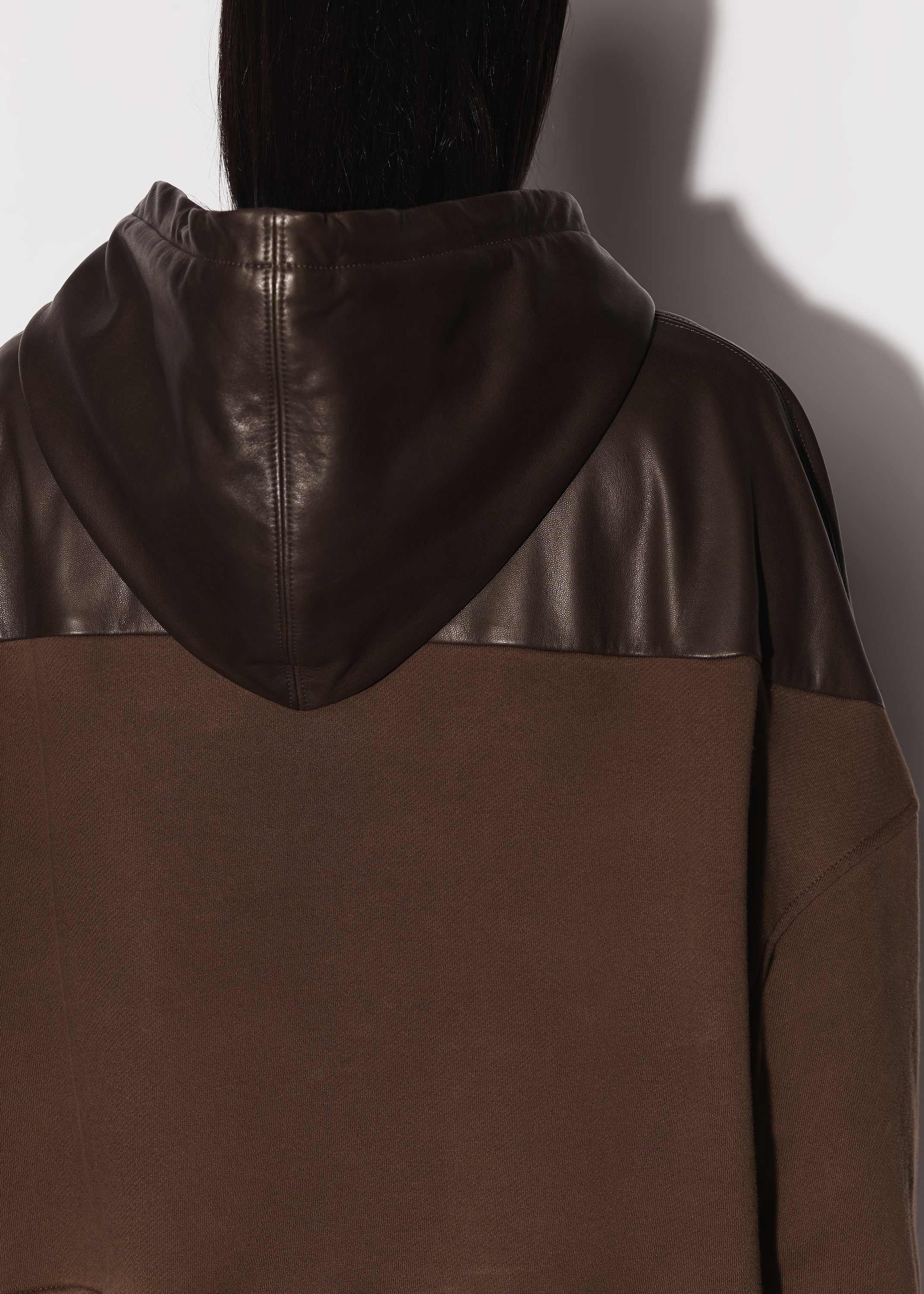 LEATHER HYBRID HOODIE - 8