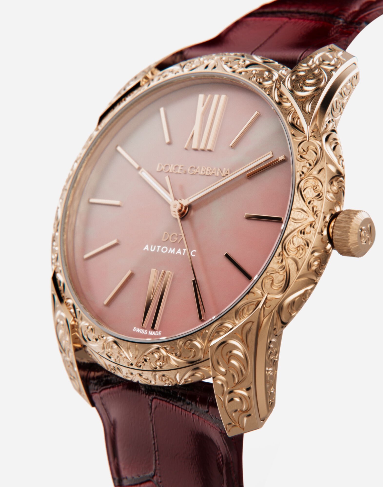 DG7 Gattopardo watch in red gold with pink mother of pearl - 3