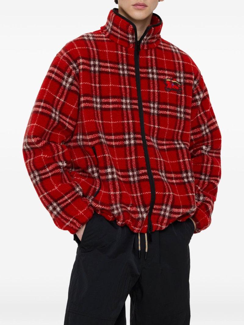 Burberry check funnel-neck fleece jacket outlook