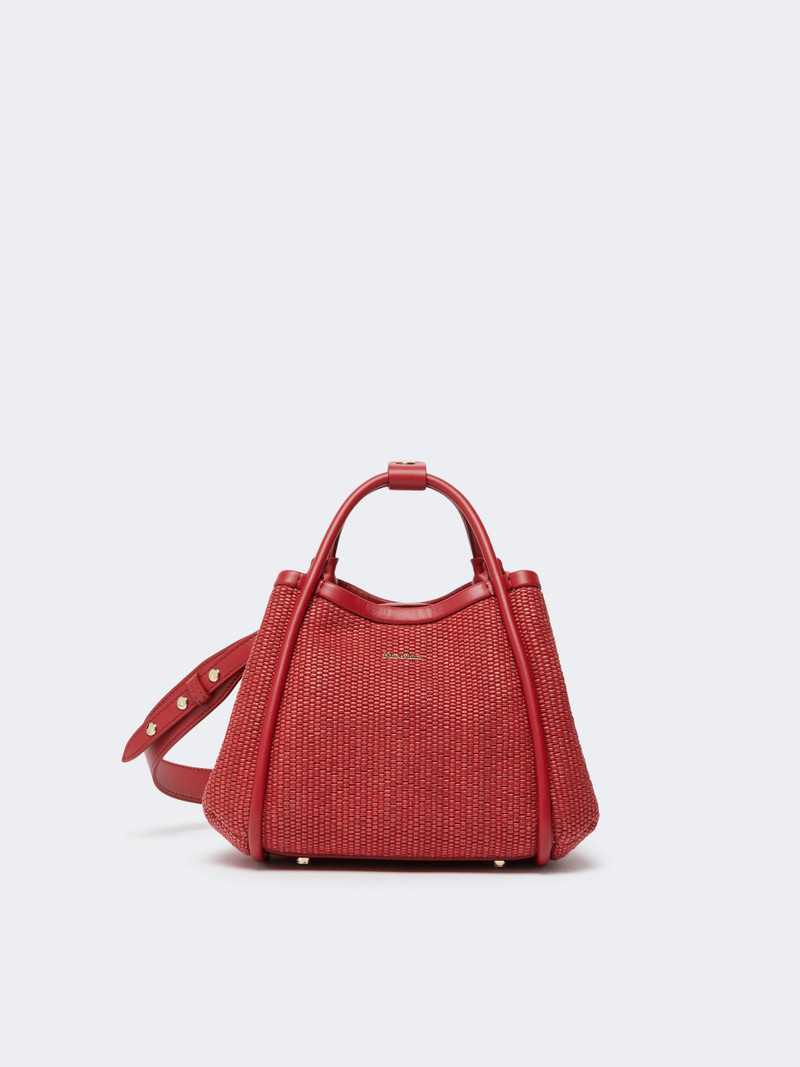 SUMMARINEXS Extra-small raffia-look basketweave Marine bag - RED 4