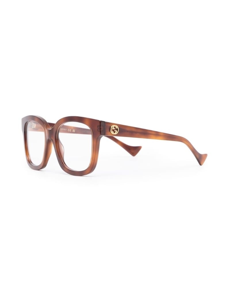 tortoiseshell-effect logo glasses - 2