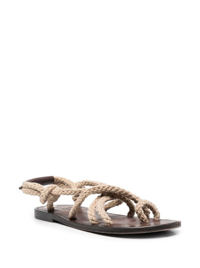 SAINT LAURENT rope-detail open-toe sandals outlook