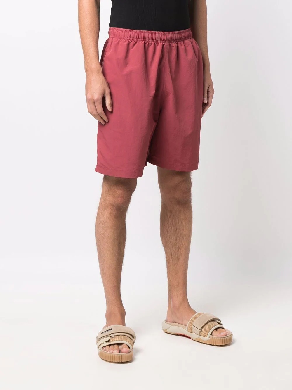 swoosh-logo elasticated-waist deck shorts - 3