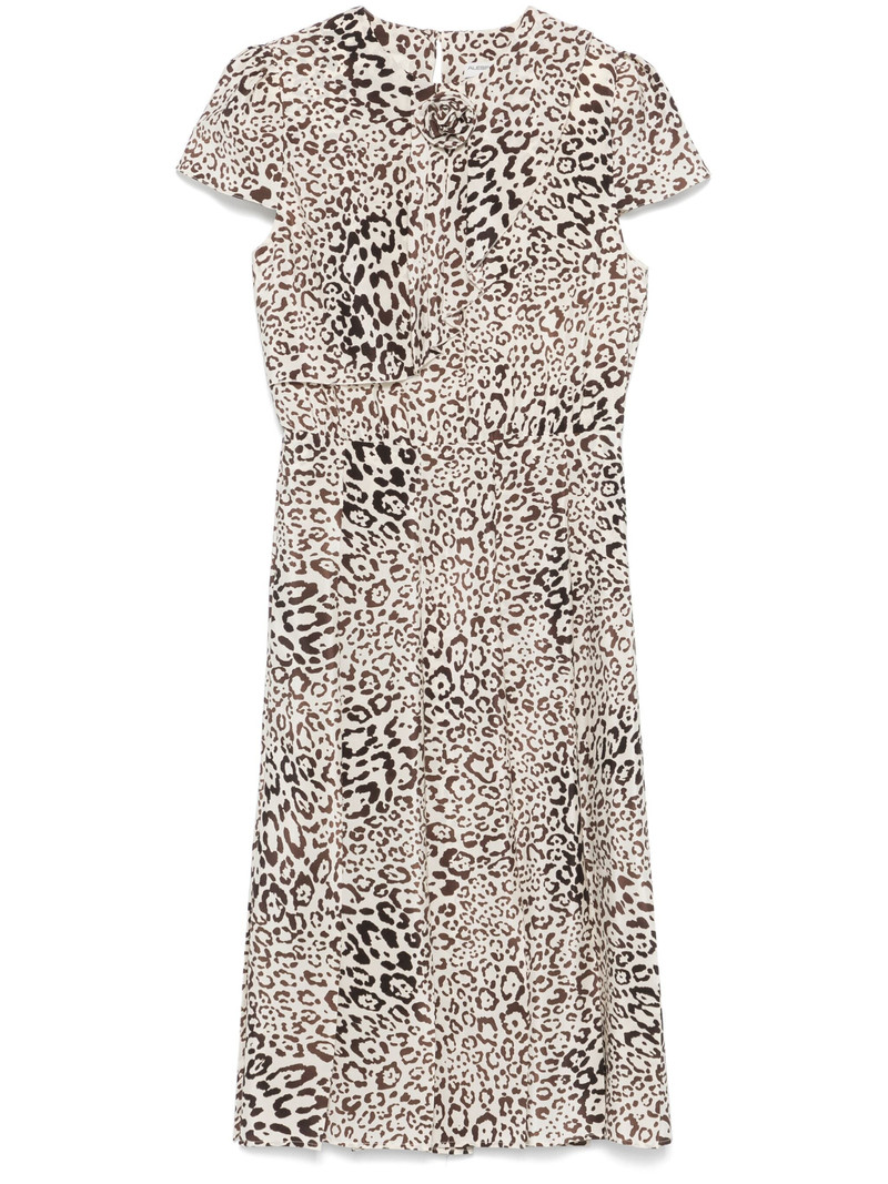 Leopard-print Pleated Midi Dress 1