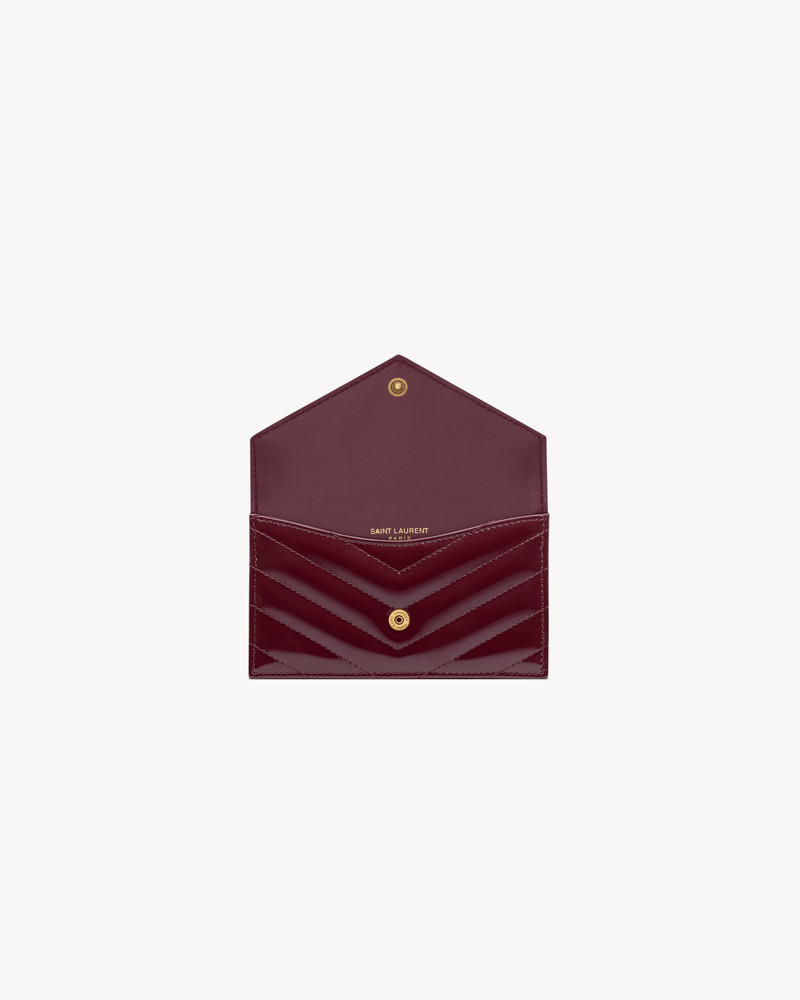CASSANDRE MATELASSÉ FRAGMENTS FLAP CARD CASE IN PATENT LEATHER 4