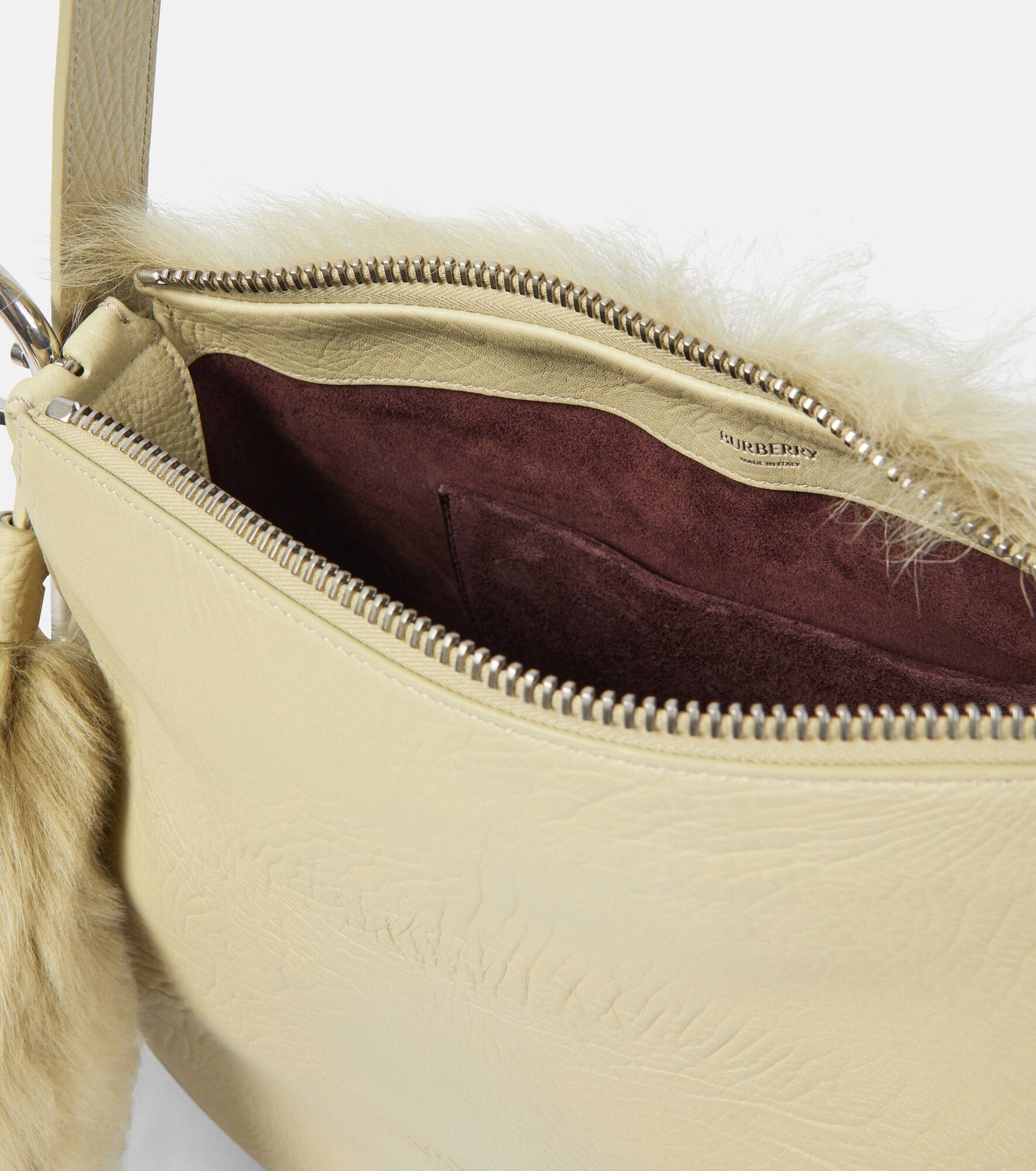 Knight Medium shearling-trimmed leather shoulder bag - 3