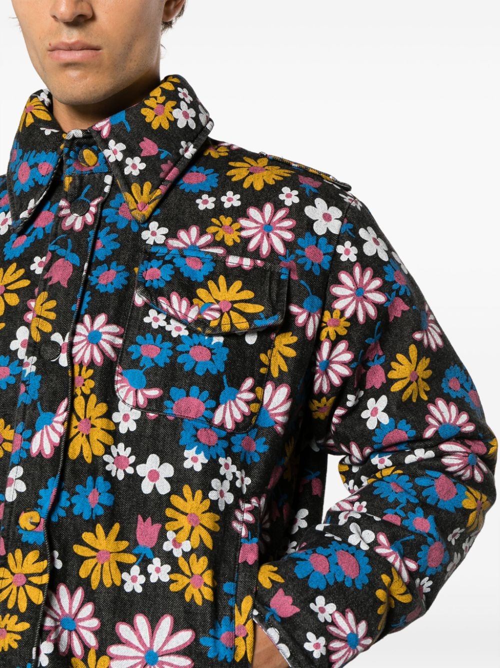 floral-print cotton jacket - 5