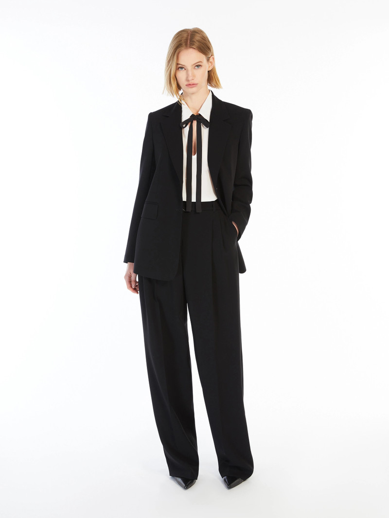 Max Mara LINZ Single-breasted cady blazer - BLACK outlook