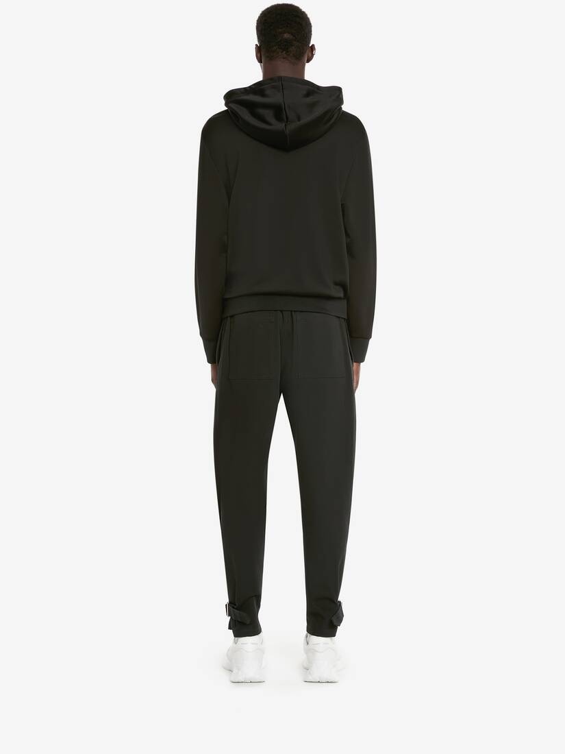 Men's Belted Military Trousers in Black - 4