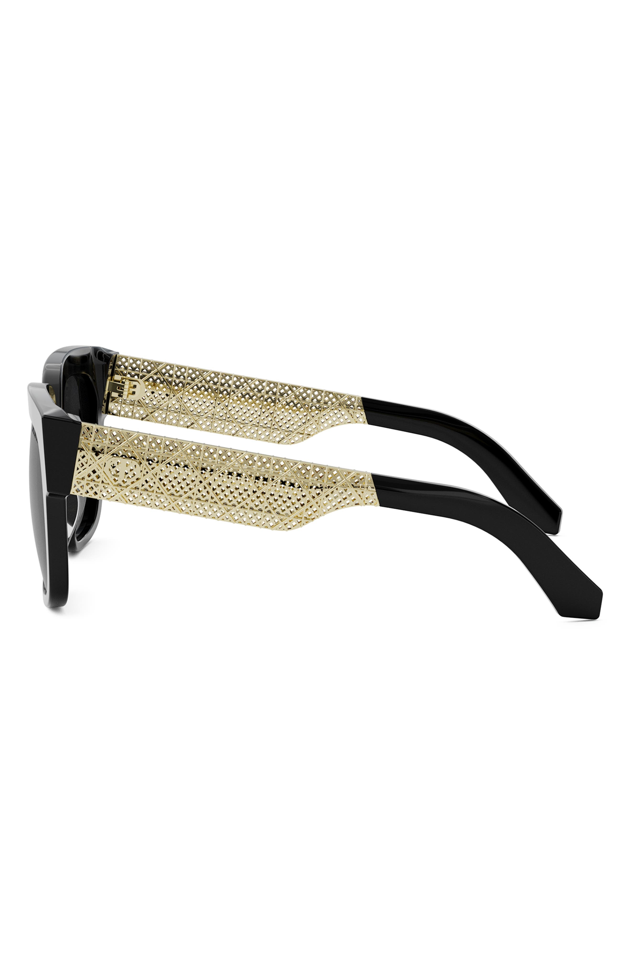 'DioRésille S1I 54mm Square Sunglasses in Shiny Black /Smoke at Nordstrom - 3