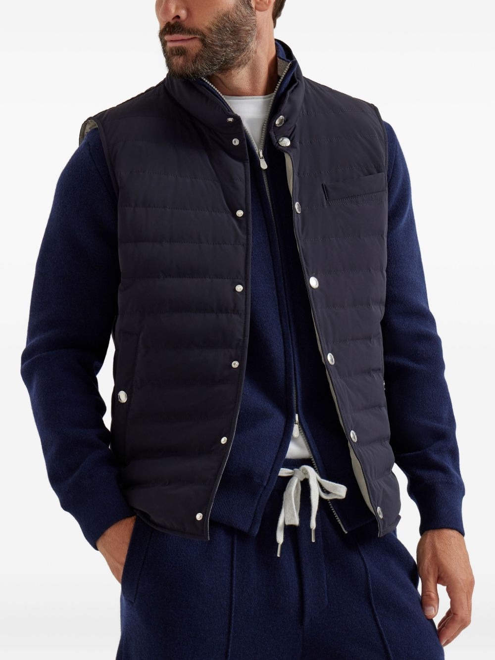 quilted snap-fastening gilet - 3